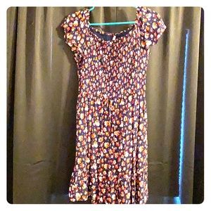 Navy blue, floral dress